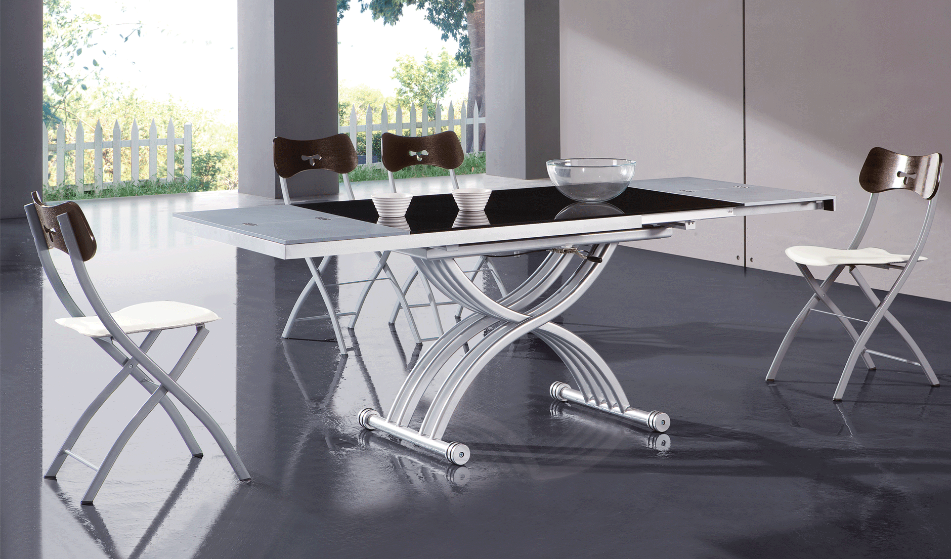 Brands Garcia Laurel & Hardy Tables 2109 Table Transformer and 3147 Chairs