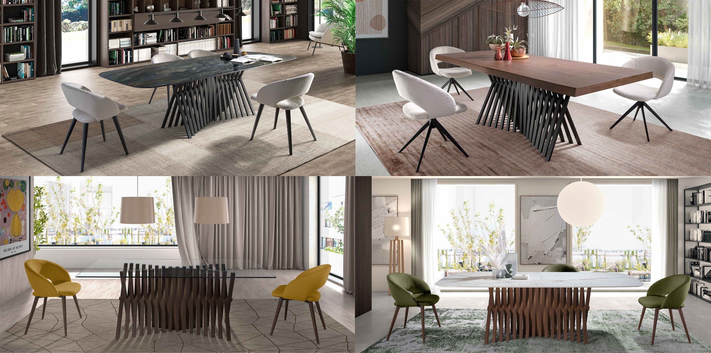 Dining Room Furniture Marble-Look Tables ALF Dining Tables with Ozzy chairs