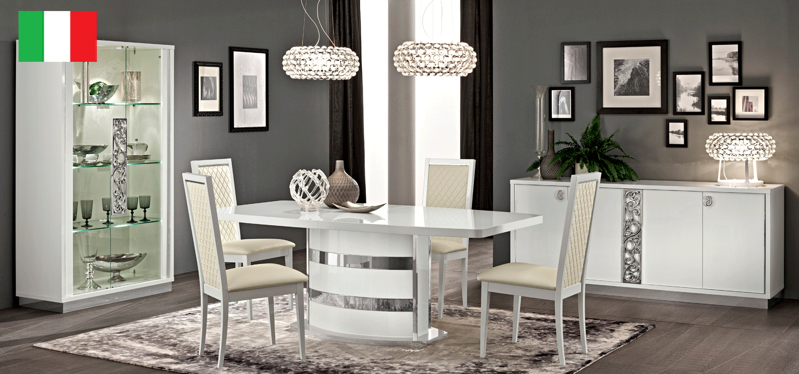Dining Room Furniture China Cabinets and Buffets Roma Dining White, Italy