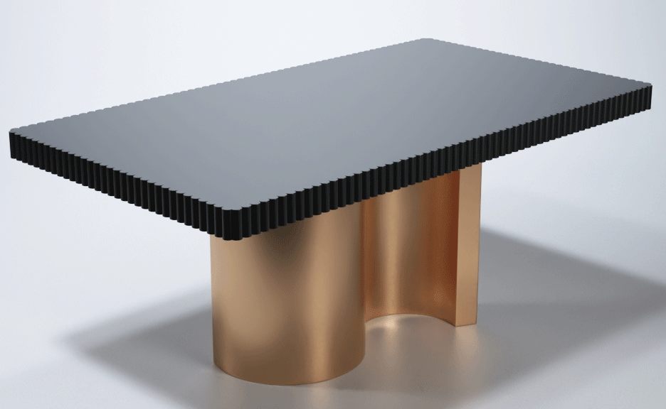 Clearance Dining Room Wave Dining Table Dark grey