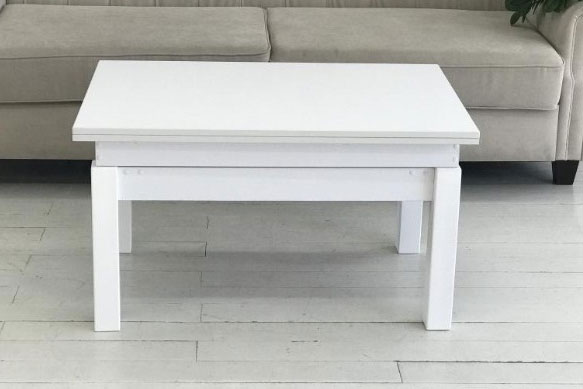 Living Room Furniture Sofas Loveseats and Chairs Cosmos Rectangular Transformer Table WHITE