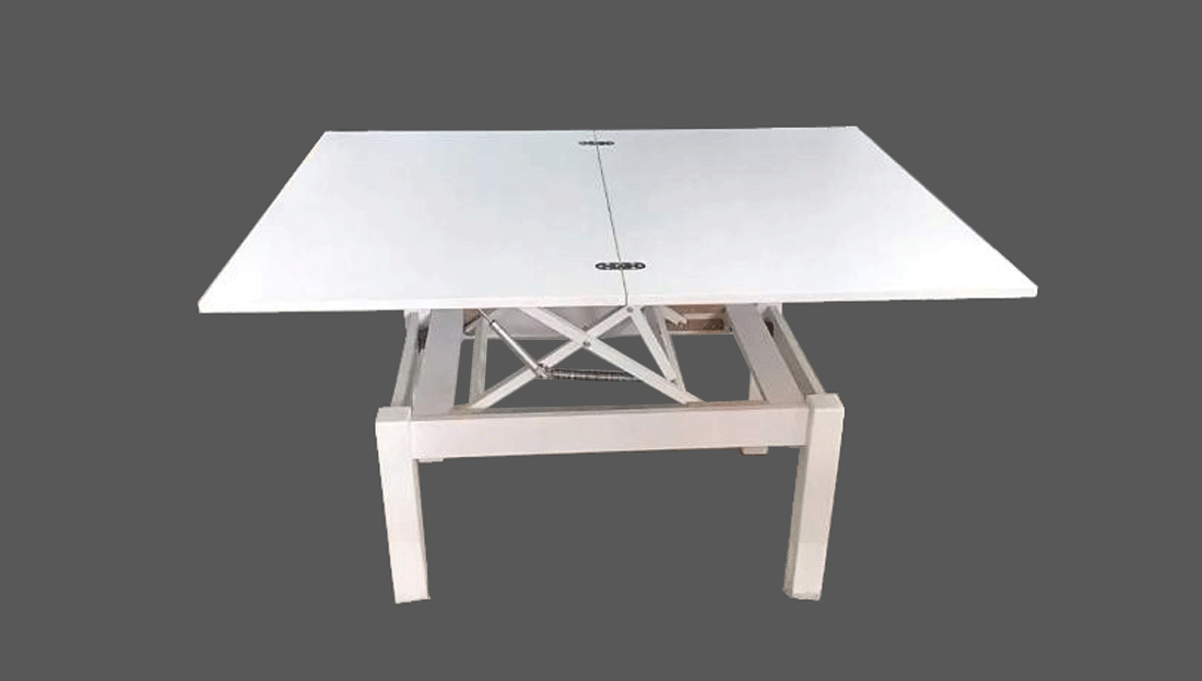 Brands European Living Collection Cosmos Rectangular Transformer Table WHITE