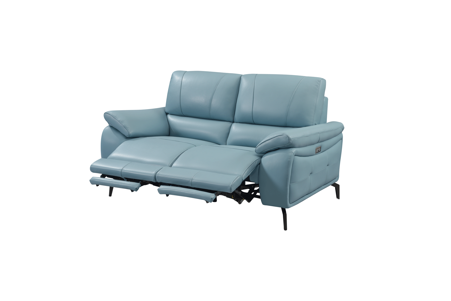 Living Room Furniture Reclining and Sliding Seats Sets 2934 Blue Loveseat w/ electric recliners