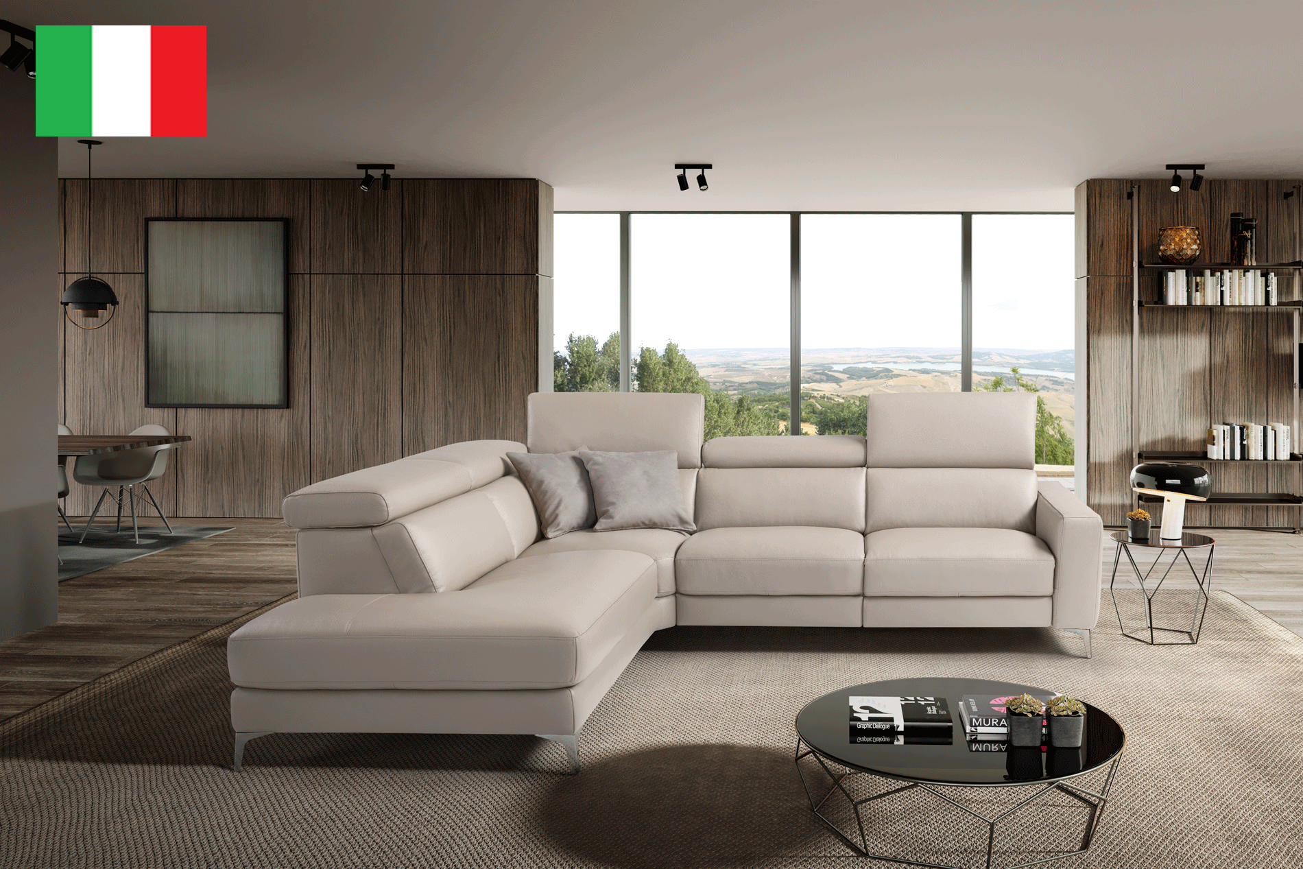 Living Room Furniture Reclining and Sliding Seats Sets Point Left Sectional
