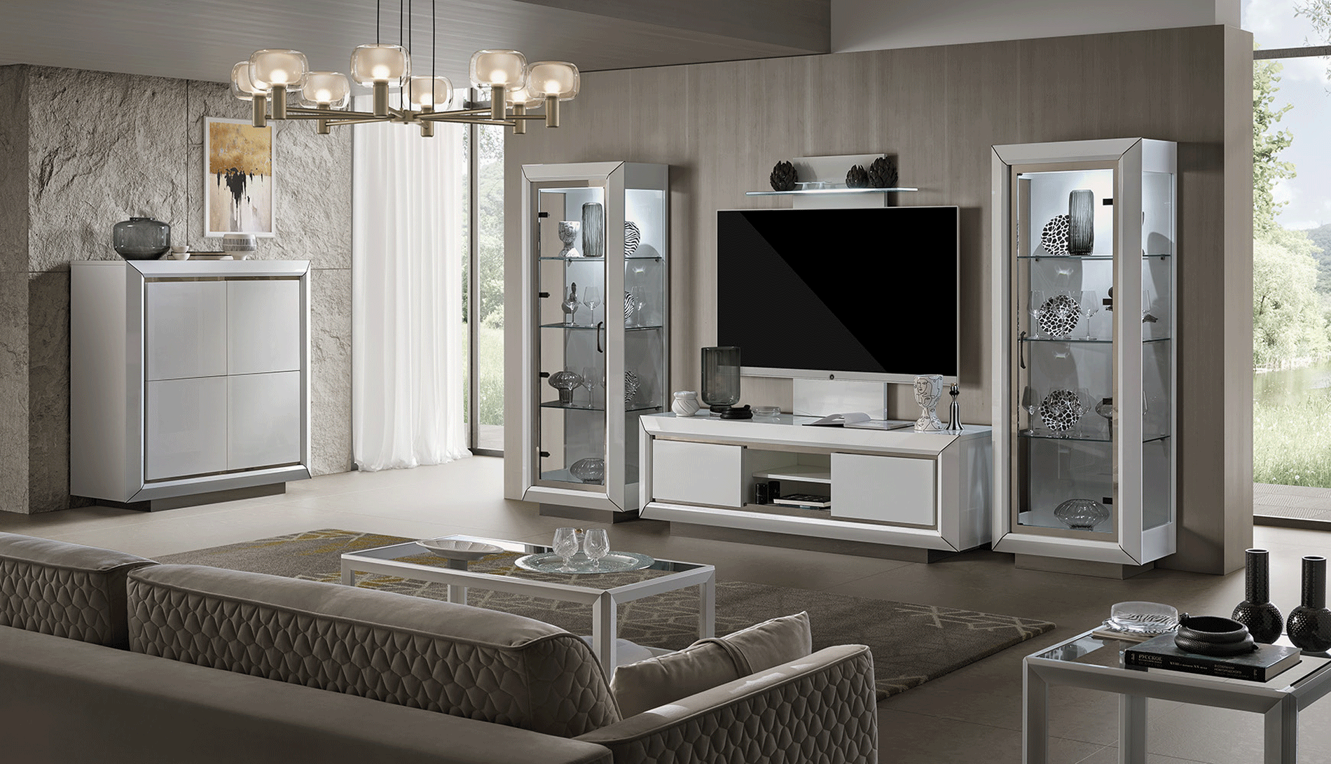 Wallunits Hallway Console tables and Mirrors Elite WHITE Entertainment center Additional items