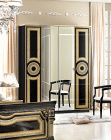 Aida Black w/Gold 4-Door Wardrobe