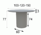 12707 Round dining table
