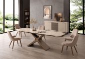 9368 Table Taupe with 1287 chairs and Prestige buffet